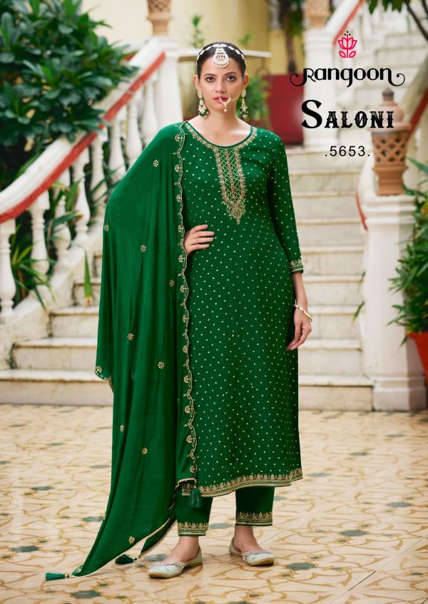 Rangoon Saloni Chinon Jacquard Kurti Bottom With Dupatta