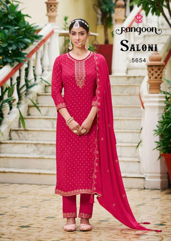 Rangoon Saloni Chinon Jacquard Kurti Bottom With Dupatta