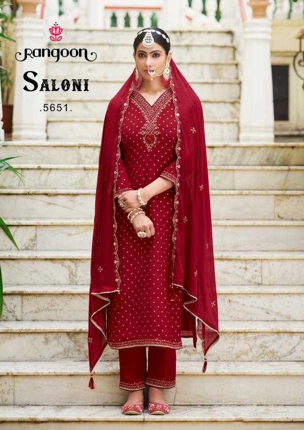 Rangoon Saloni Chinon Jacquard Kurti Bottom With Dupatta