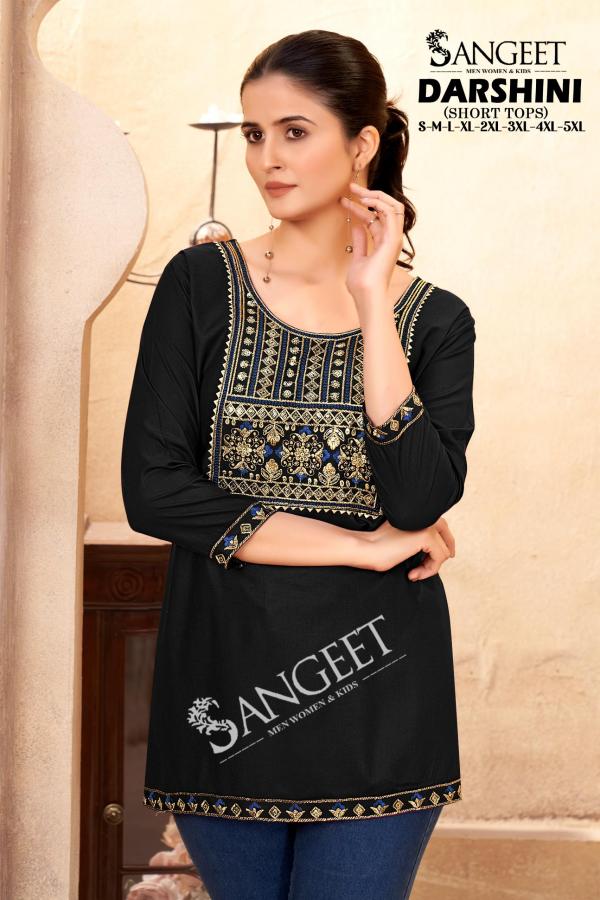 Sangeet Darshini Rayon Embroidered Short Kurti Collection