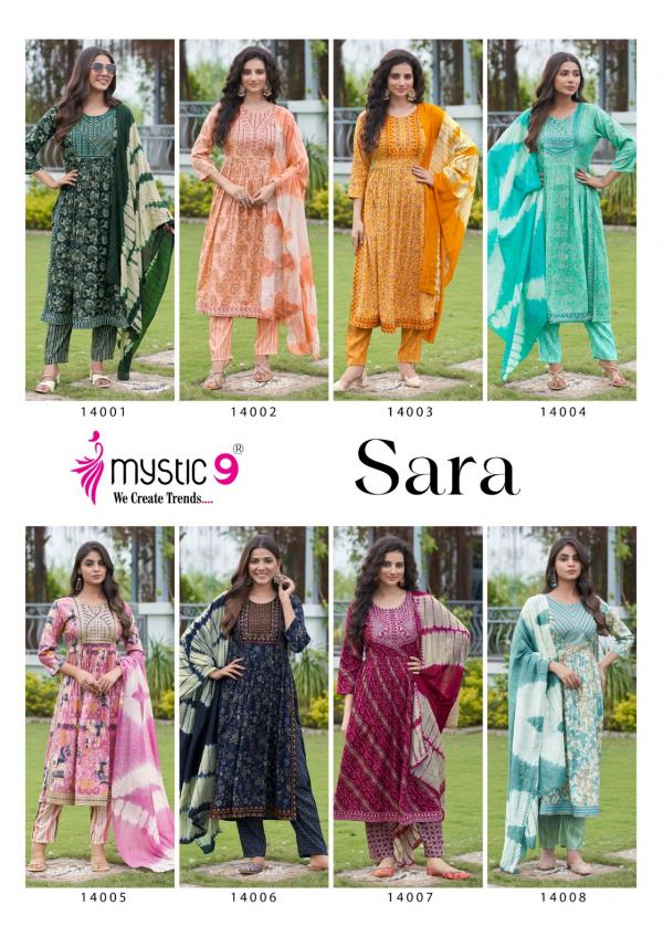 Mystic 9 Sara 14 Rayon Kurti Bottom With Dupatta Collection