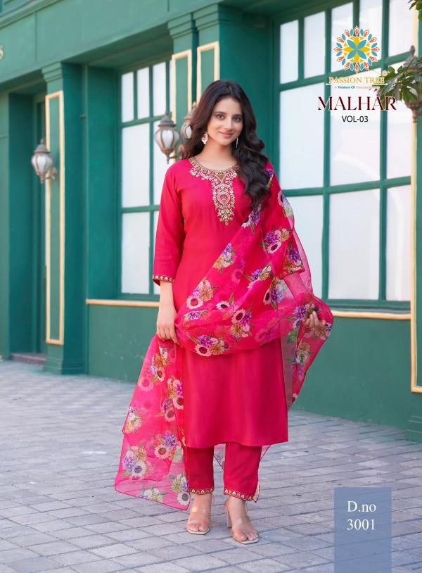 Malhar Vol 3 By Passion Tree Roman Silk Ready Made Collection