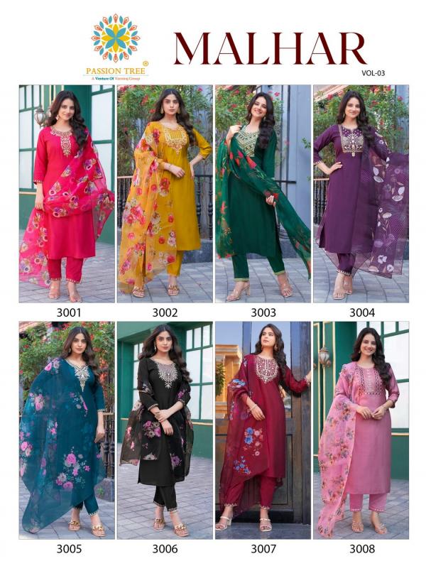 Malhar Vol 3 By Passion Tree Roman Silk Ready Made Collection