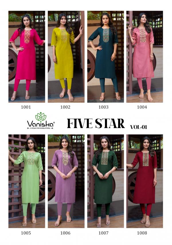 Vaniska Five Star Vol 1 Vatican Silk Fancy Kurti Collection