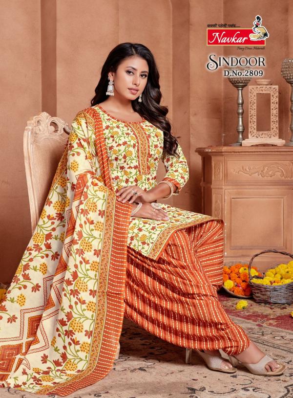 Navkar Sindoor Vol 28 Mix Cotton Printed Kurti Bottom With Dupatta