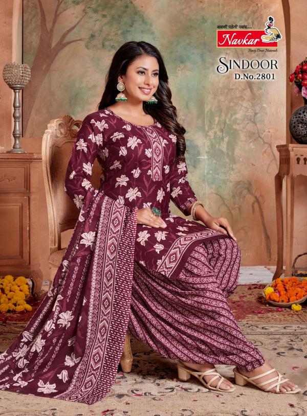 Navkar Sindoor Vol 28 Mix Cotton Printed Kurti Bottom With Dupatta