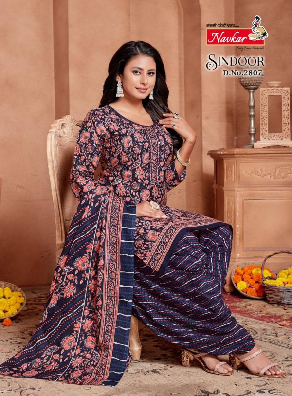 Navkar Sindoor Vol 28 Mix Cotton Printed Kurti Bottom With Dupatta