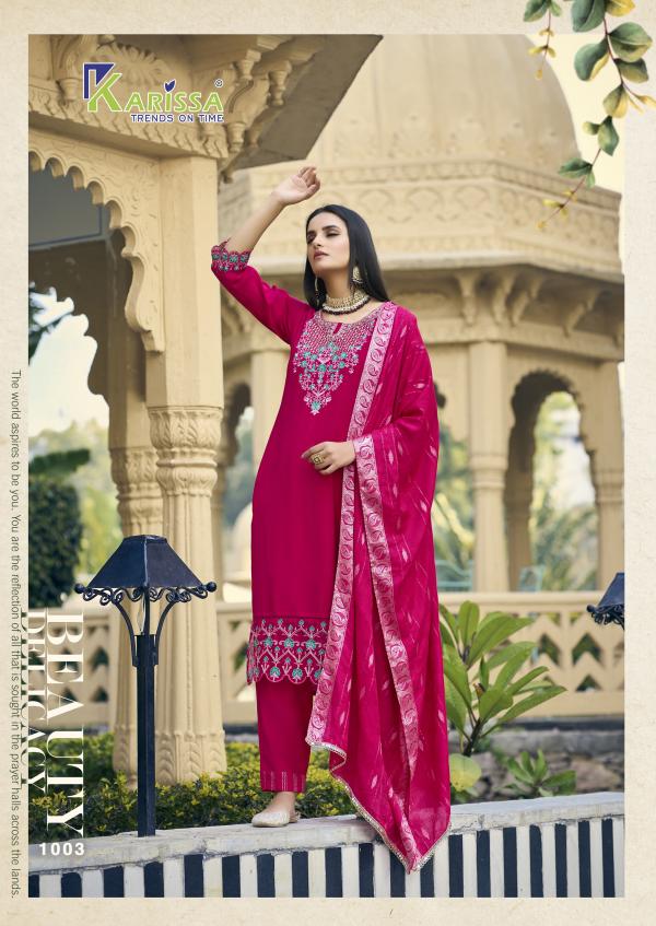 Karissa Razia Viscose Roman Kurti Bottom With Dupatta Collection