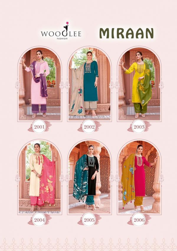 Wooglee Miraan Rayon Kurti Bottom With Dupatta Collection