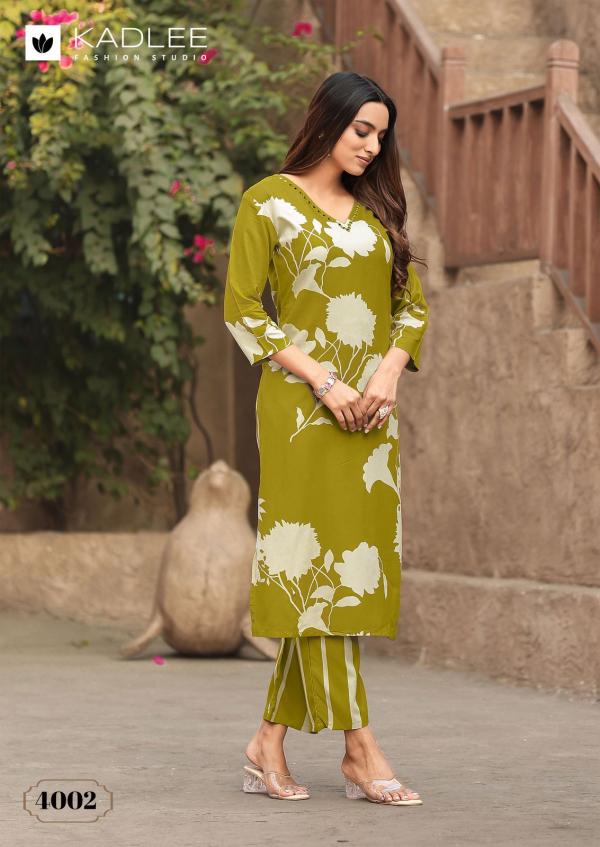 Kadlee Rangoli Rayon Printed Kurti With Bottom Collection