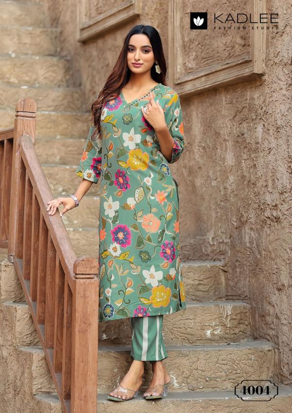 Kadlee Rangoli Rayon Printed Kurti With Bottom Collection