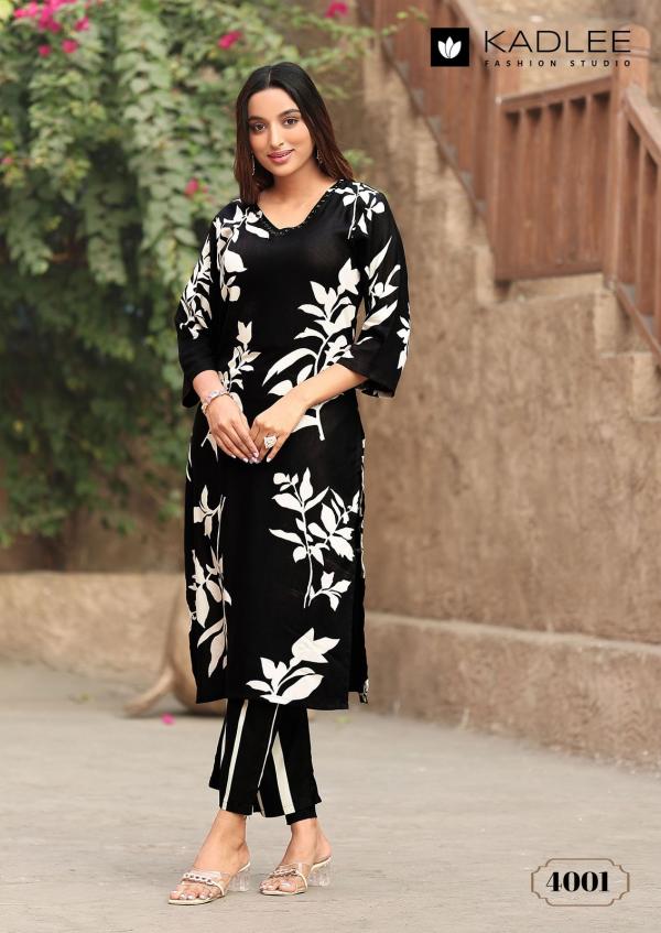 Kadlee Rangoli Rayon Printed Kurti With Bottom Collection