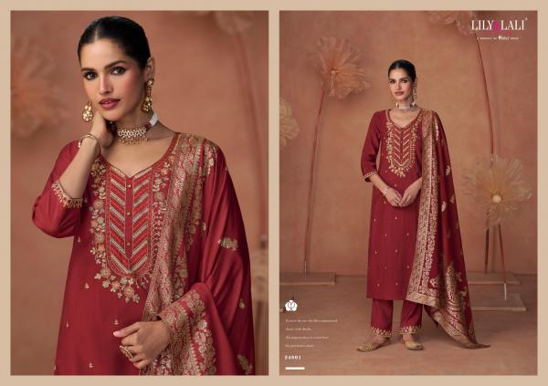 Lily And Lali Shiny Viscose Embroidered Top Bottom With Dupatta Collection