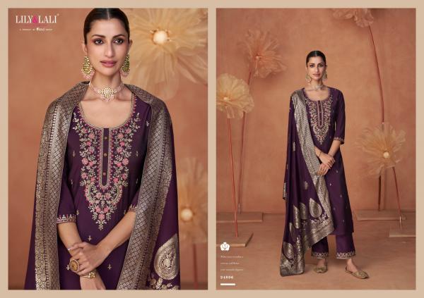 Lily And Lali Shiny Viscose Embroidered Top Bottom With Dupatta Collection