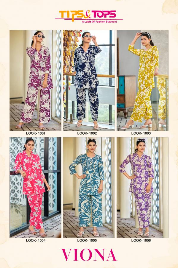 Tips And Tops Viona Rayon Printed Co Ord Set Collection