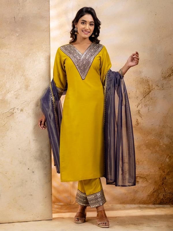 Vredevogel Varmala Embroidered Kurti Bottom With Dupatta Collection