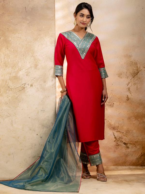 Vredevogel Varmala Embroidered Kurti Bottom With Dupatta Collection