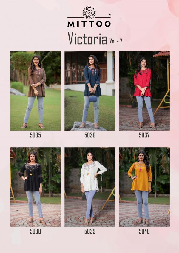 Mittoo Victoria Vol 7 Rayon Casual Wear Top Collection