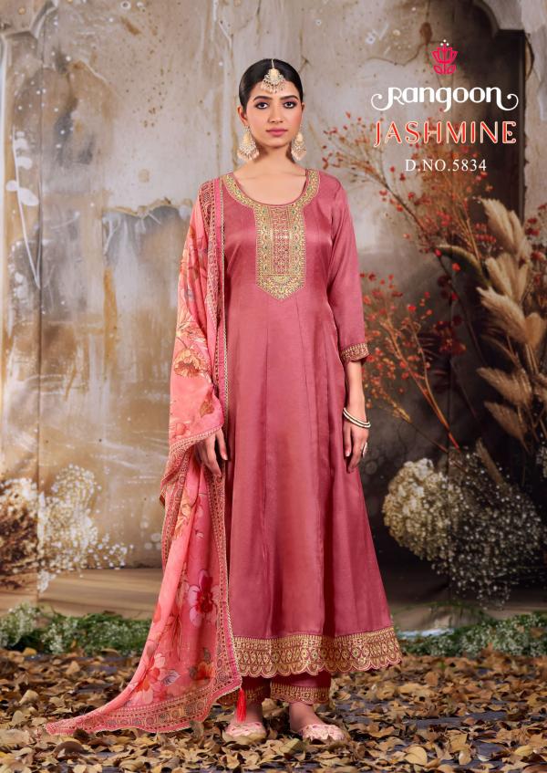 Rangoon Jashmine Silk Butti With Khatli Handwork Ready Made Collection