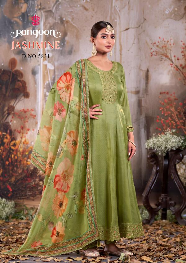 Rangoon Jashmine Silk Butti With Khatli Handwork Ready Made Collection