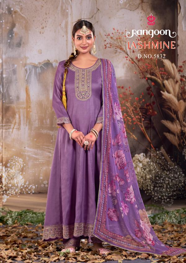 Rangoon Jashmine Silk Butti With Khatli Handwork Ready Made Collection