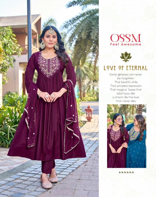 Ossm Rutbaa Viscose Roman Silk Kurti Bottom With Dupatta Collection