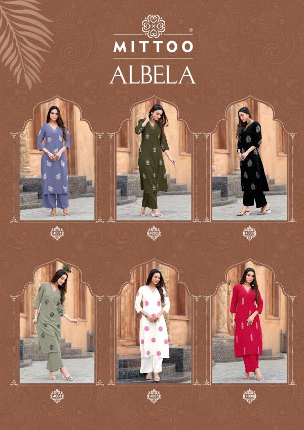 Mittoo Albela Rayon Casual Wear Top With Bottom Collection