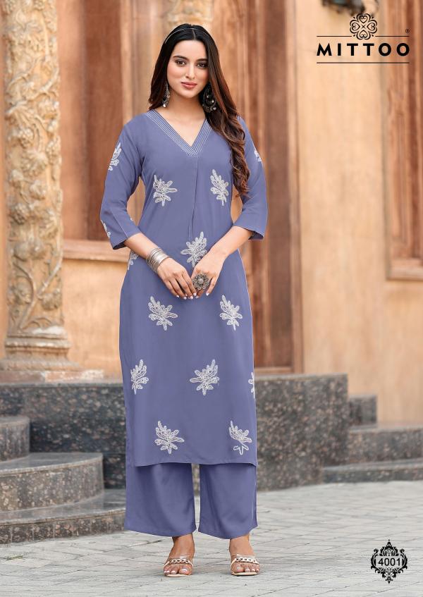 Mittoo Albela Rayon Casual Wear Top With Bottom Collection