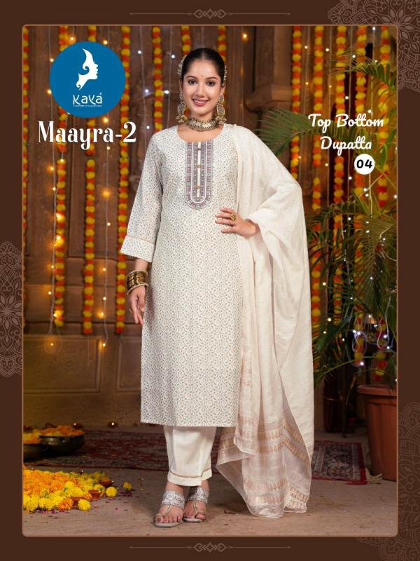 Kaya Maayra 2 Roman Silk Kurti Bottom With Dupatta Collection