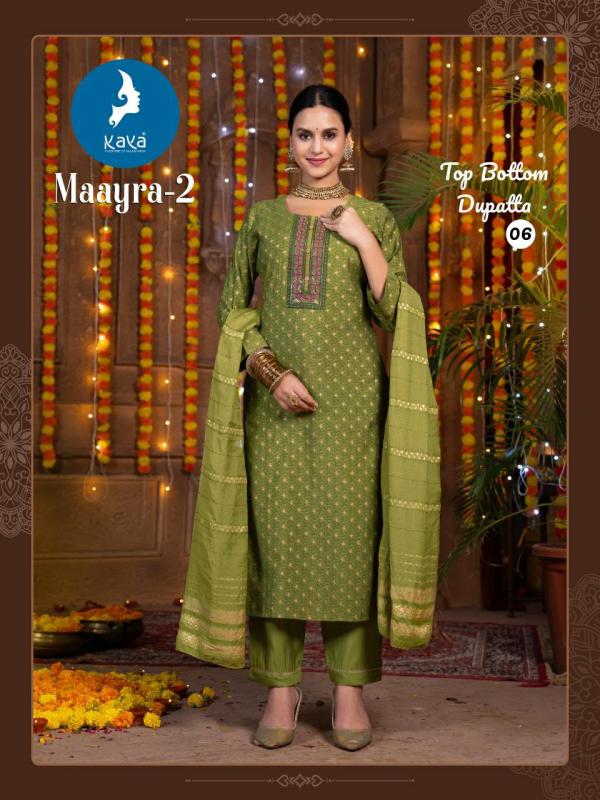 Kaya Maayra 2 Roman Silk Kurti Bottom With Dupatta Collection