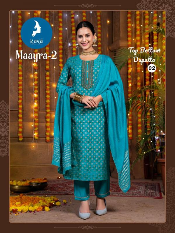 Kaya Maayra 2 Roman Silk Kurti Bottom With Dupatta Collection