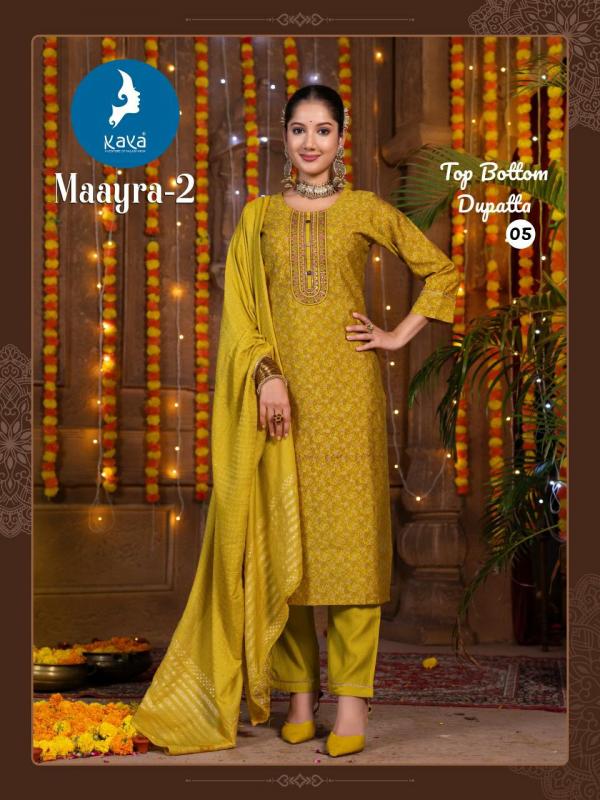 Kaya Maayra 2 Roman Silk Kurti Bottom With Dupatta Collection