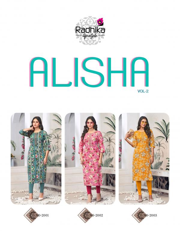 Radhika Alisha Vol 2 Rayon Printed Kurti Collection