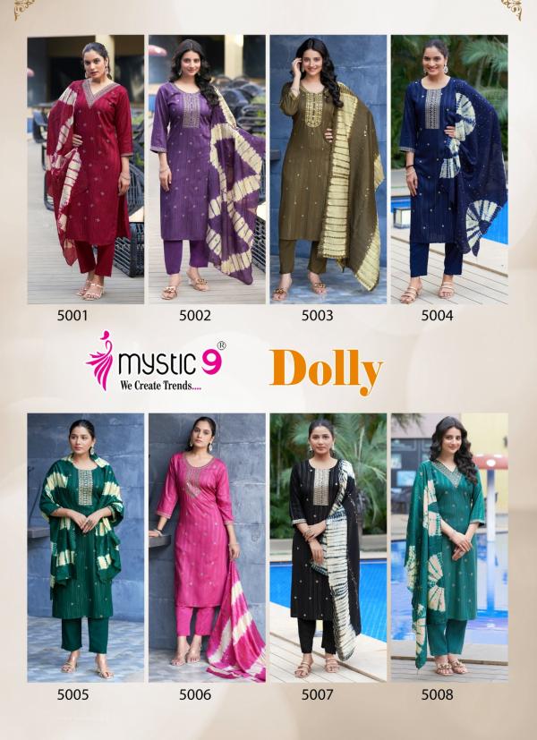 Mystic 9 Dolly Vol 5 Rayon Kurti Bottom With Dupatta Collection