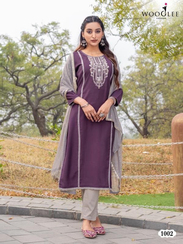 Wooglee Moksha Viscose Silk Kurti Bottom With Dupatta Collection