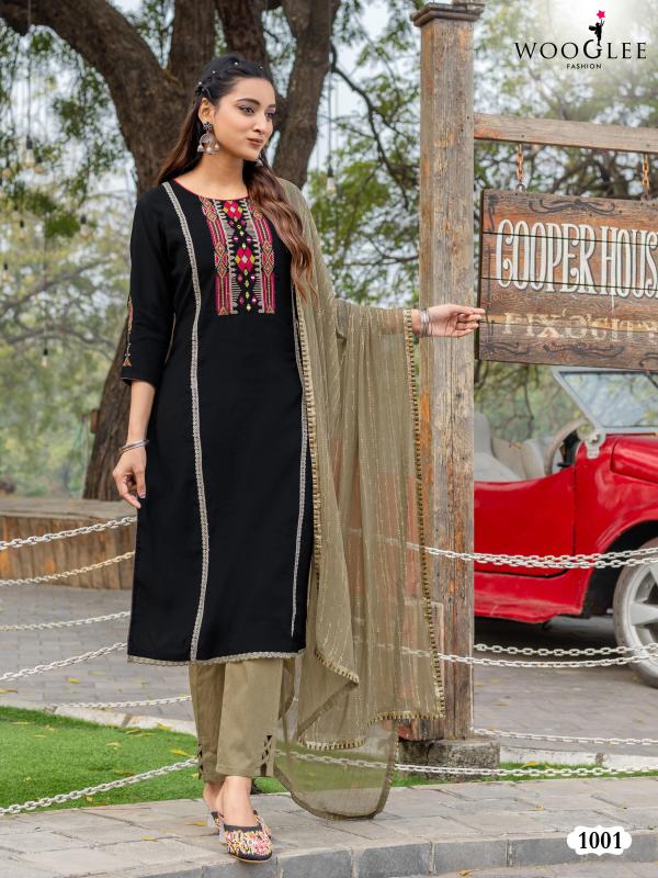 Wooglee Moksha Viscose Silk Kurti Bottom With Dupatta Collection