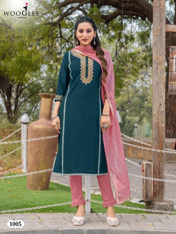 Wooglee Moksha Viscose Silk Kurti Bottom With Dupatta Collection