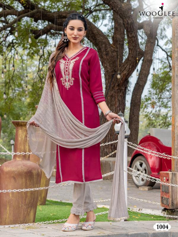 Wooglee Moksha Viscose Silk Kurti Bottom With Dupatta Collection