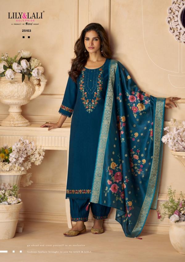 Lily And Lali Khwab Viscose Embroidered Top Bottom With Dupatta