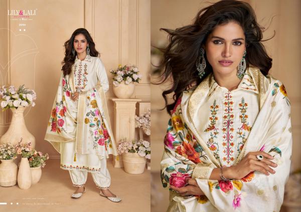 Lily And Lali Khwab Viscose Embroidered Top Bottom With Dupatta