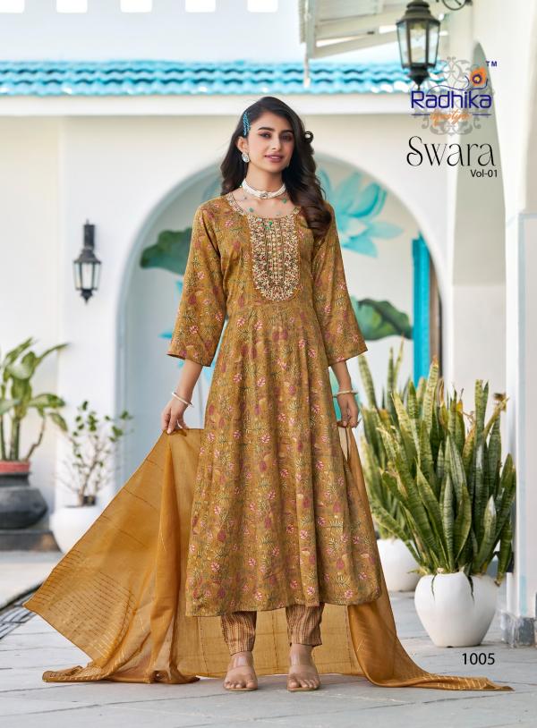 Radhika Swara Vol 1 Rayon Printed Anarkali Readymade Collection