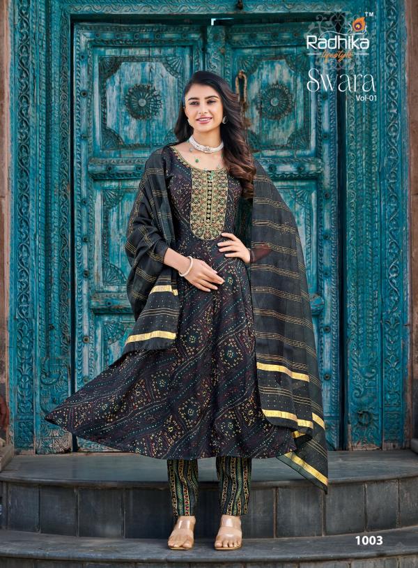 Radhika Swara Vol 1 Rayon Printed Anarkali Readymade Collection