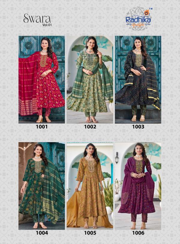 Radhika Swara Vol 1 Rayon Printed Anarkali Readymade Collection