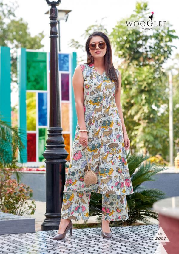 Wooglee Samiksha Rayon Print Kurti With Bottom Collection