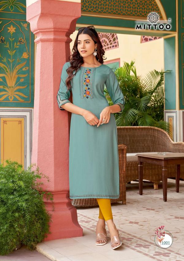 Mittoo Kalista Rayon Casual Wear Kurti Collection