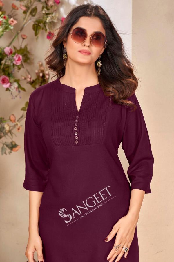 Sangeet Pintex Color 1 Rayon Short Kurti Collection