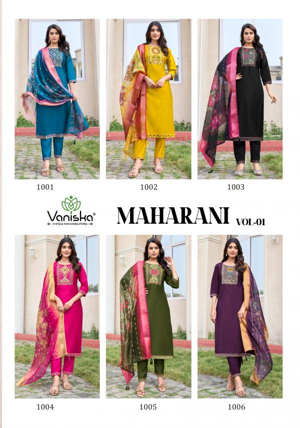 Vaniska Maharani Vol 1 Straight Kurti Bottom With Dupatta Collection