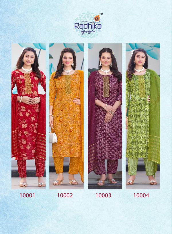 Radhika Seerat Vol 10 Rayon Capsule Foil Printed Ready Made Collection