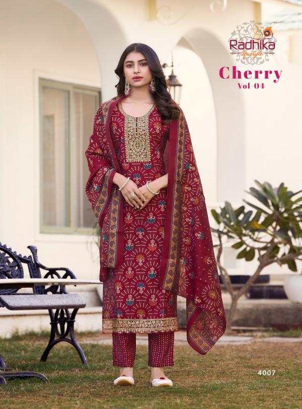 Radhika Cherry Vol 4 Modal Discharge Printed Kurti Bottom With Dupatta