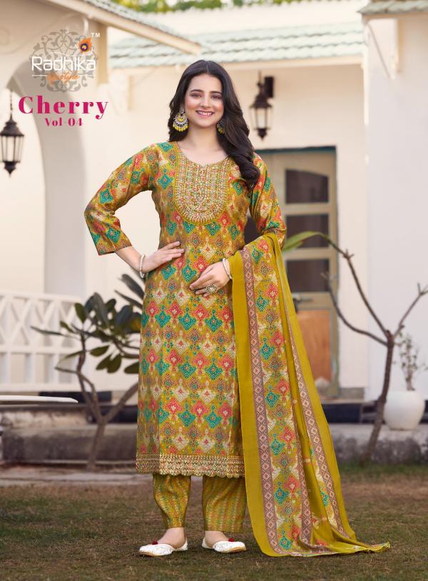 Radhika Cherry Vol 4 Modal Discharge Printed Kurti Bottom With Dupatta